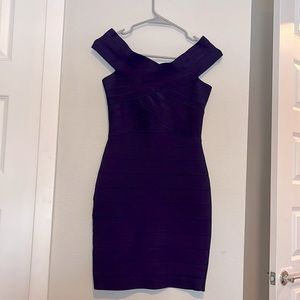 Plum off the shoulder Cocktail Zip up Dress
